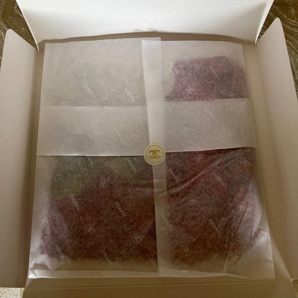 Authentic Silk CHANEL Camellia Scarf - Picture 3 of 4